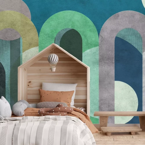 Fototapete Bunte Betonbögen und Formen