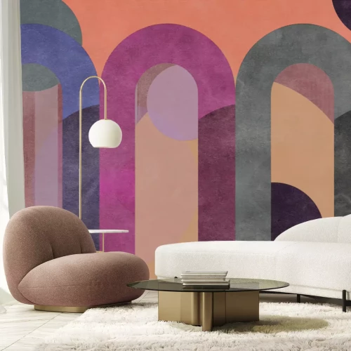 Fototapete Bunte Betonbögen und Formen