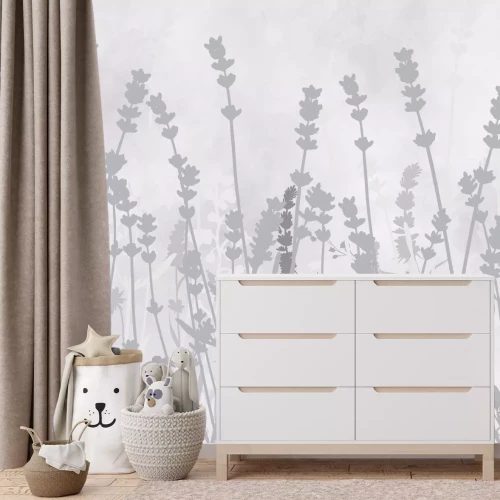 Fototapete Wilde Blumenwiese in hellen Farben