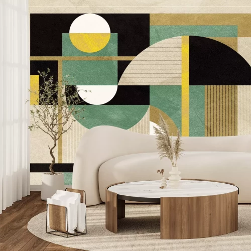 Fototapete Geometrische Formen mit goldener Verzierung