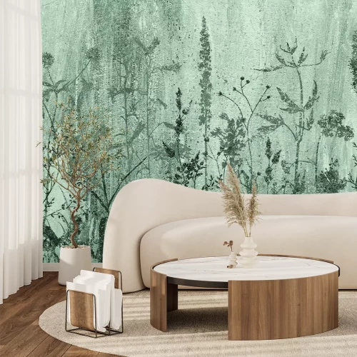 Fototapete Wildblumenwiese auf Beton