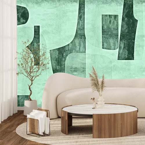 Fototapete Graffiti-Formen in grünen Farben