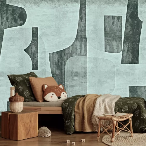 Fototapete Graffiti-Formen in grünen Farben