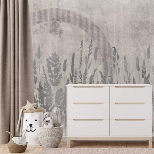 Fototapete Abstrakte Darstellung einer Wiese an der Wand