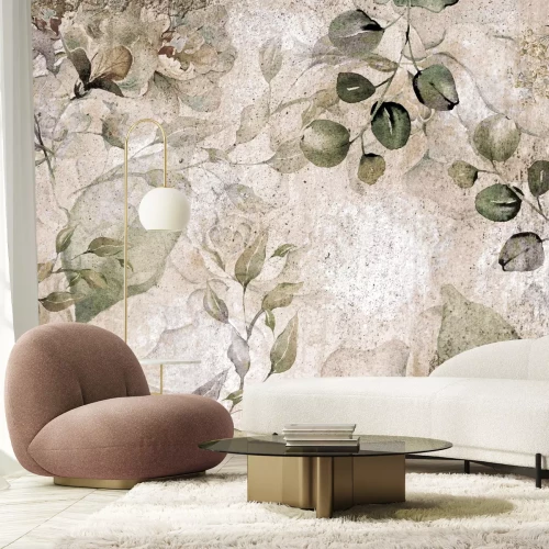 Fototapete Grüne Blätter im Provence-Stil