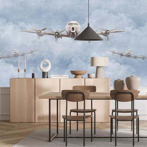 Fototapete Flugzeuge fliegen zwischen den Wolken