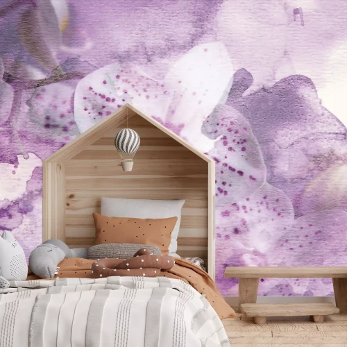 Fototapete Rosa Aquarell Orchideenblüten