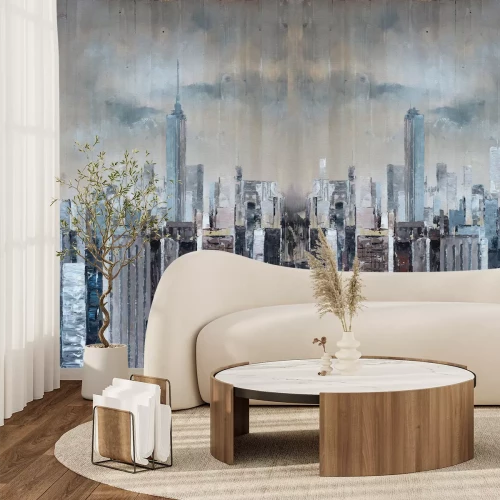 Fototapete Imitation einer gemalten Stadt in den USA