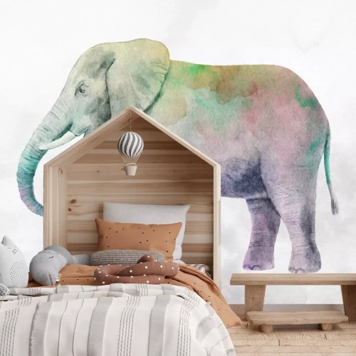 Fototapete Bunter Aquarell-Elefant