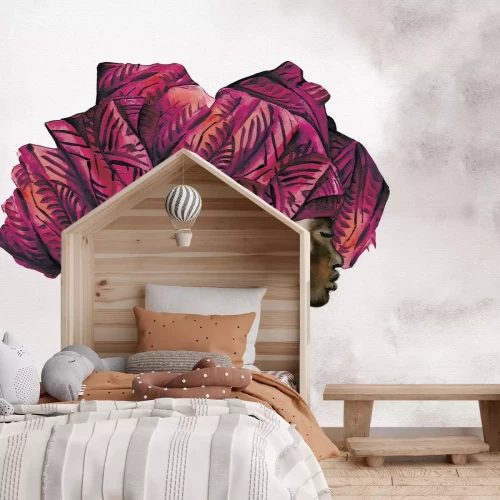 Fototapete Frau mit einem afrikanischen Turban auf dem Kopf