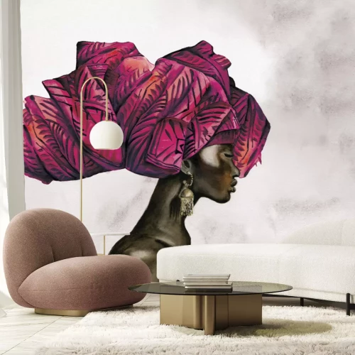 Fototapete Frau mit einem afrikanischen Turban auf dem Kopf