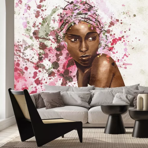 Fototapete Aquarell einer afrikanischen Frau