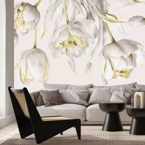 Fototapete Hängende beige Tulpen