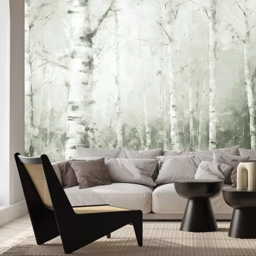 Fototapete Malerische Birkenwaldlandschaft