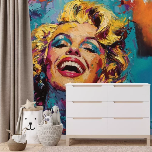 Fototapete Lächelnde Marilyn Monroe in Aquarell