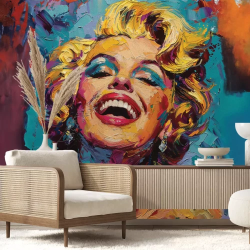 Fototapete Lächelnde Marilyn Monroe in Aquarell