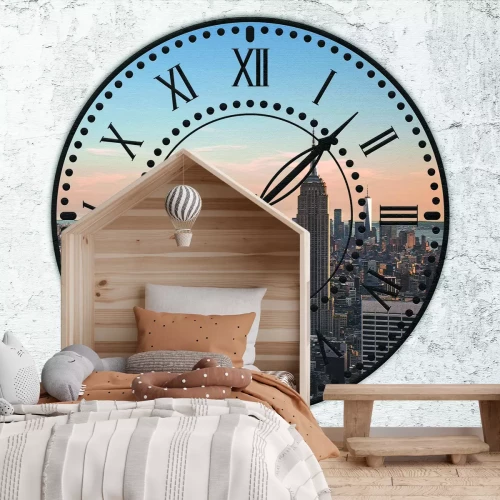 Fototapete Abstraktion von New York auf einer Uhr