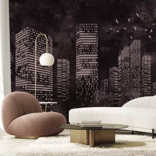 Fototapete Zeichnung von New York auf Beton