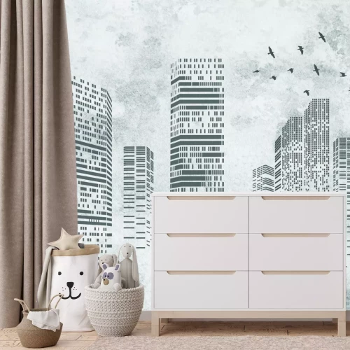 Fototapete Zeichnung von New York auf Beton
