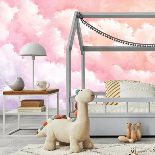 Fototapete Wolken am rosa-violetten Himmel