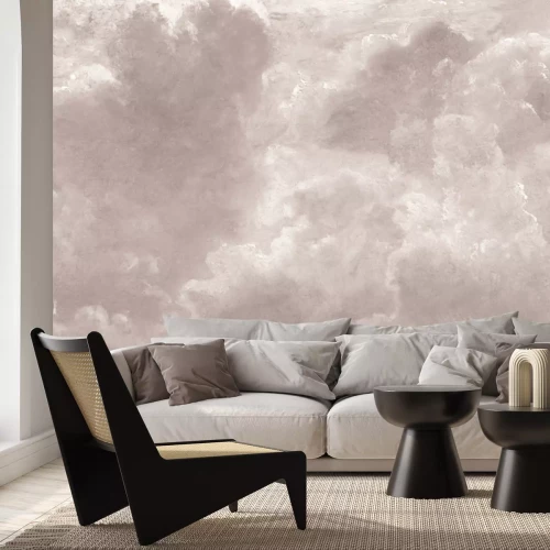 Fototapete Flauschige Wolken in monochromatischen Farben