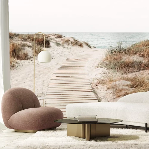 Fototapete Sanddünen mit Vegetation am Meeresufer