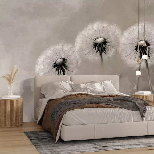 Fototapete Künstlerische Löwenzahn auf strukturiertem Hintergrund