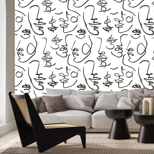 Fototapete Minimalistische Gesichter Line Art moderne Abstraktion