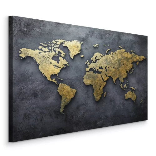 Bild Weltkarte auf rohem Betonhintergrund moderner Stil
