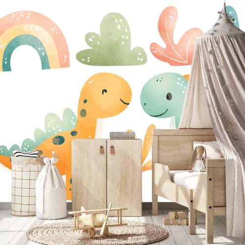 Sticker Dinosaurier Regenbogen und Pflänzchen