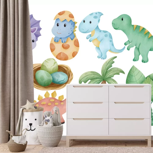 Sticker Dinosaurier und tropische Pflanzen