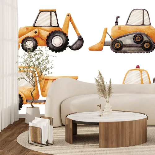 Sticker Baumaschinen gelbe Bagger