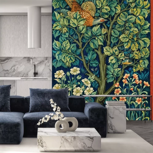 Sticker Botanisches Muster im William-Morris-Stil