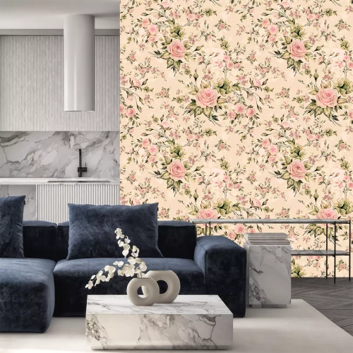 Sticker Blumenmotiv im Vintage-Stil