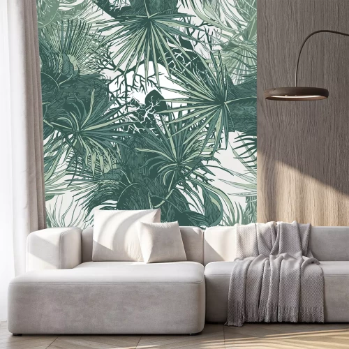 Sticker Dichte tropische Vegetation in Grüntönen