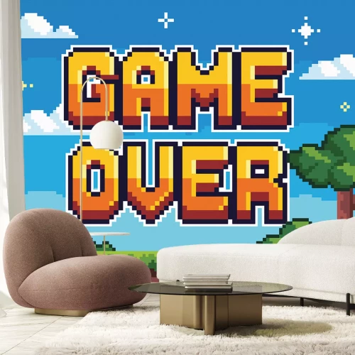 Sticker Schriftzug Game Over im Stil eines Computerspiels