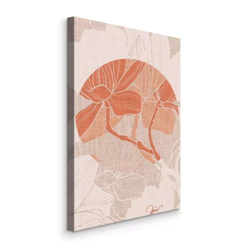 Bild Ein Pflanzenmuster in Orange- und Beigetönen