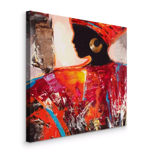 Bild Profil einer Frau in ausdrucksstarken Farben