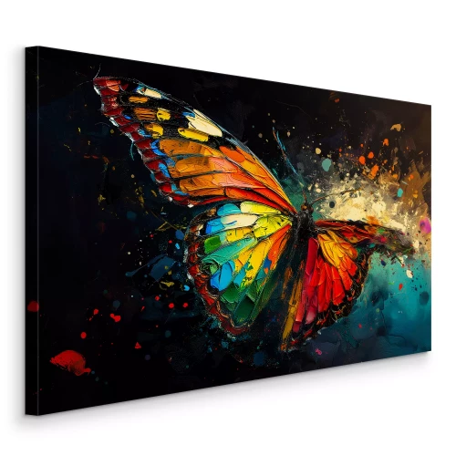 Bild Bunter Schmetterling und Farbspritzer