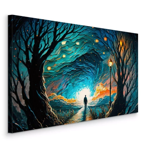 Bild Ein Spaziergang in einer sternenklaren Nacht, abstrakte Landschaft