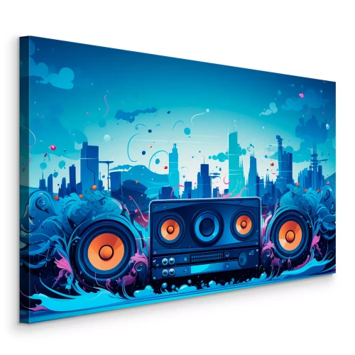 Bild Stadtpanorama mit Lautsprecher