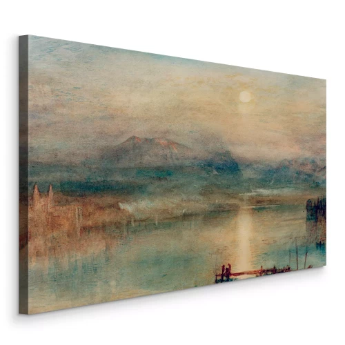 Bild Ein ruhiger See im Schein der untergehenden Sonne