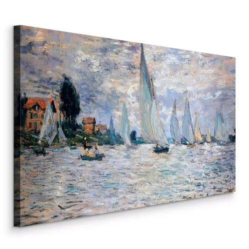 Bild Ein ruhiger See mit Segelbooten und Blick auf die Stadt