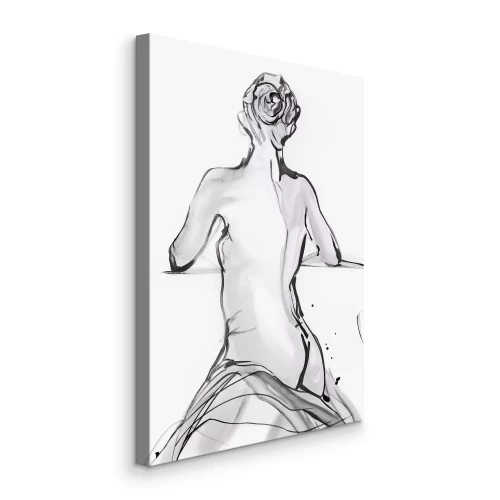 Bild Eine feine Skizze einer Frau mit dem Rücken zugewandt