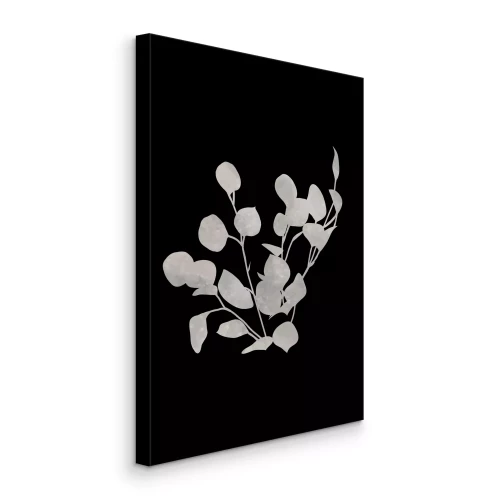 Bild Verzweigte, leuchtende Blätter auf schwarzem Hintergrund