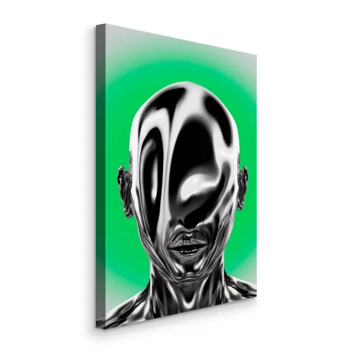 Bild Metallischer Kopf mit einer Flüssigkeitsoberfläche