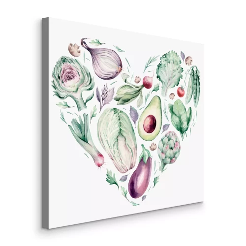 Bild Herzförmiges grünes und violettes Gemüse