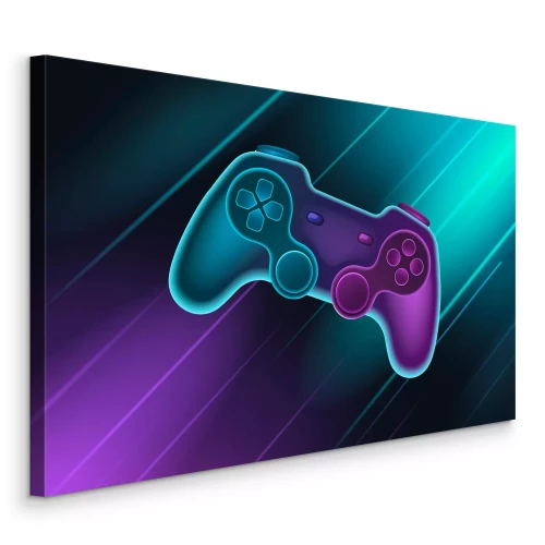 Bild Gaming-Controller vor futuristischem Hintergrund