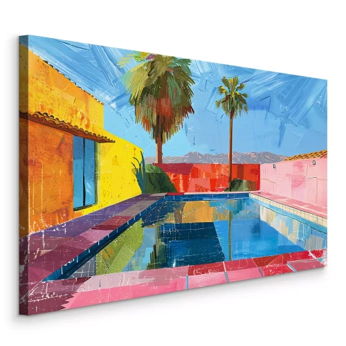 Bild Architektur warmer Länder mit Swimmingpool und Palmen