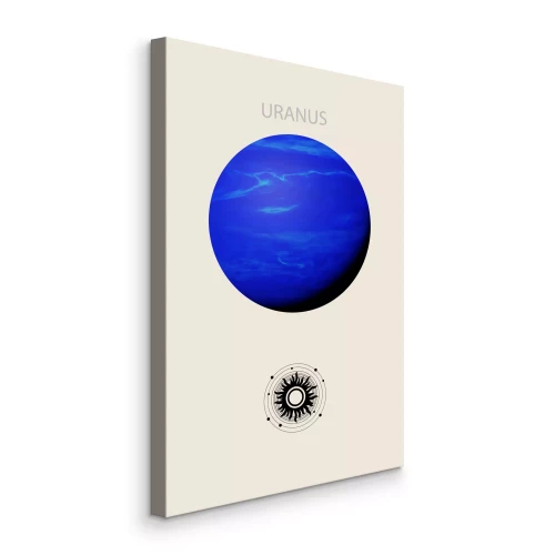Bild Uranus, der blaue Planet, vor beigem Hintergrund